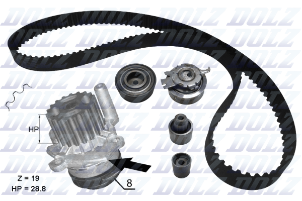 Water Pump & Timing Belt Set - KD100 DOLZ