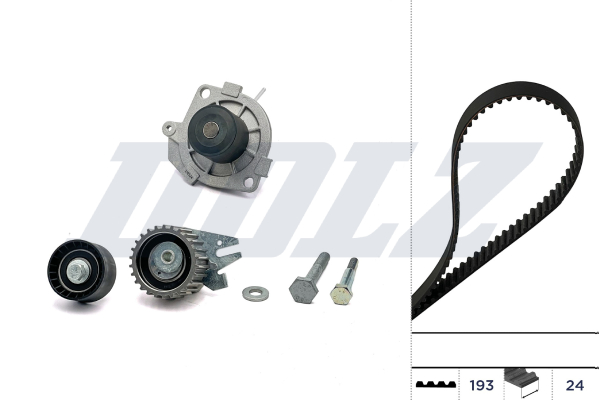 Pompa acqua + Kit cinghie dentate - KD114 DOLZ