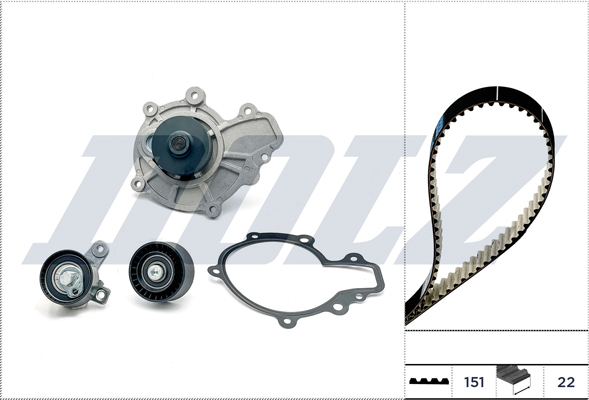 Water Pump & Timing Belt Set - KD170 DOLZ