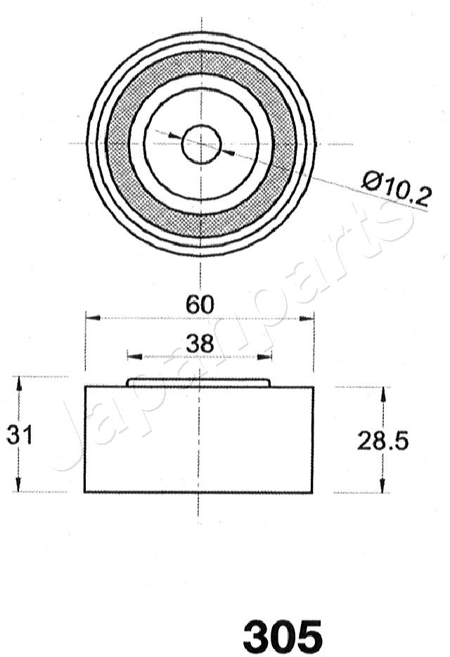 Tensioner, timing belt - BE-305 JAPANPARTS