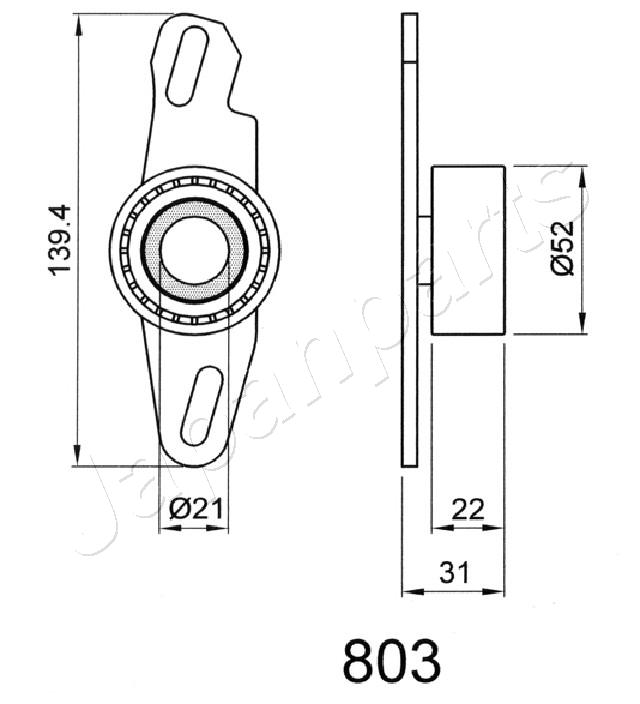 Tensioner, timing belt - BE-803 JAPANPARTS
