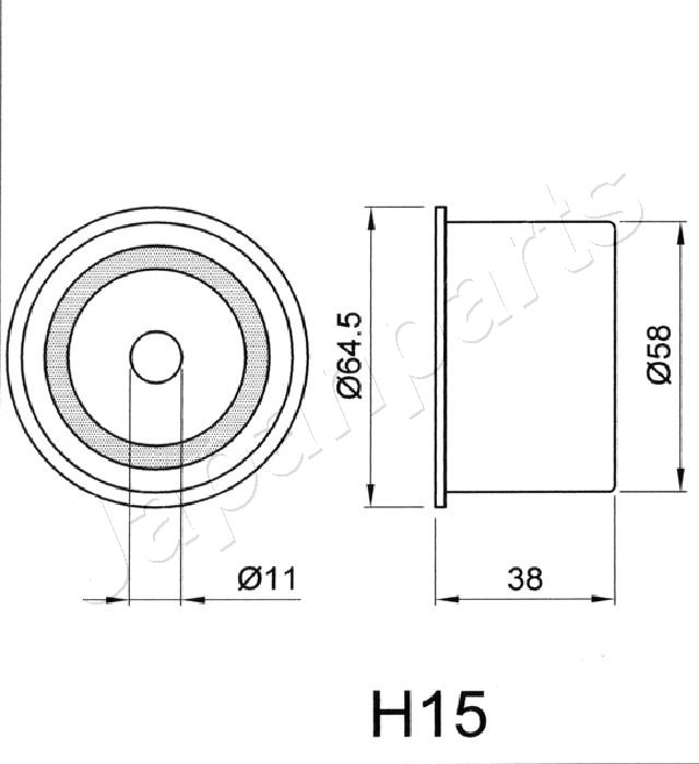 Tensioner, timing belt - BE-H15 JAPANPARTS