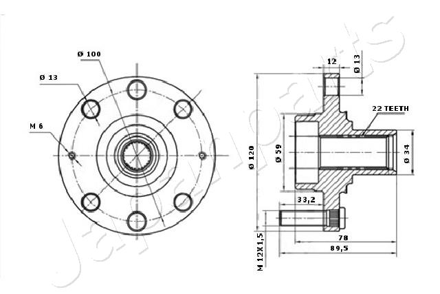 Wheel Hub - KK-10018 JAPANPARTS