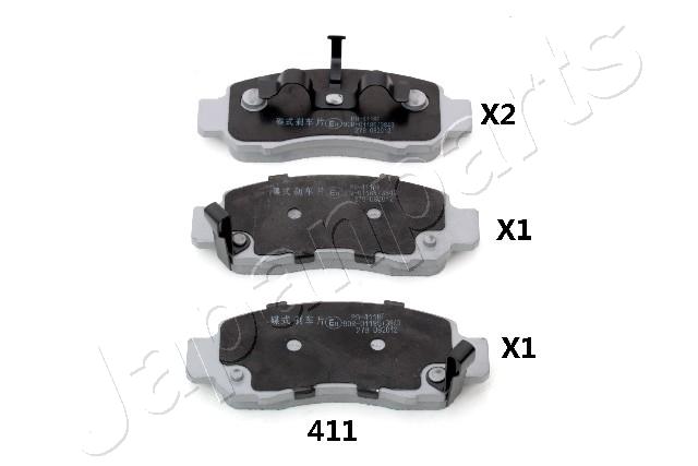 Kit pastiglie freno, Freno a disco - PA-411AF JAPANPARTS