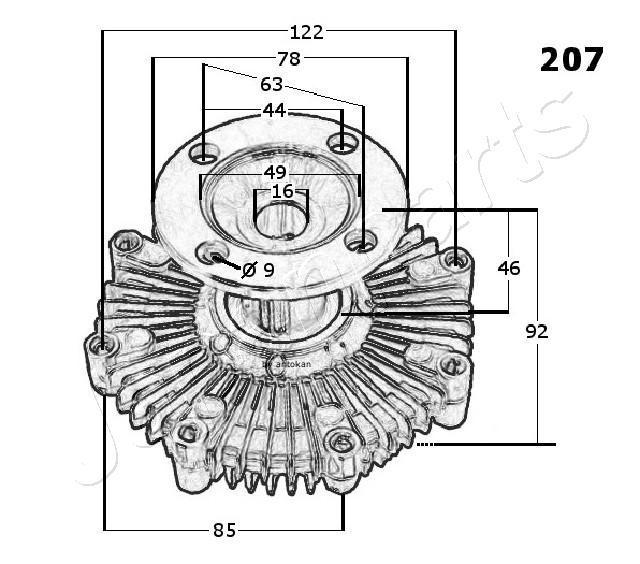 Clutch, radiator fan - VC-207 JAPANPARTS