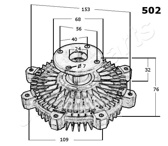 Clutch, radiator fan - VC-502 JAPANPARTS