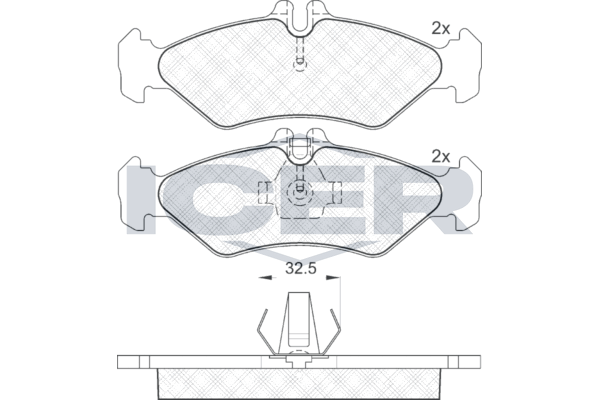 Brake Pad Set, disc brake - 141102-046 ICER