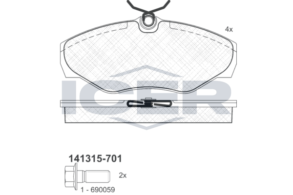 Brake Pad Set, disc brake - 141315-701 ICER