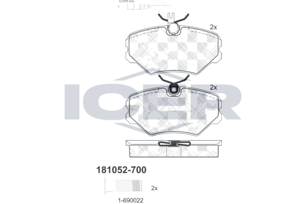Brake Pad Set, disc brake - 181052-700 ICER