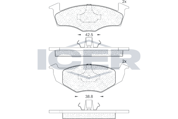 Brake Pad Set, disc brake - 181178 ICER
