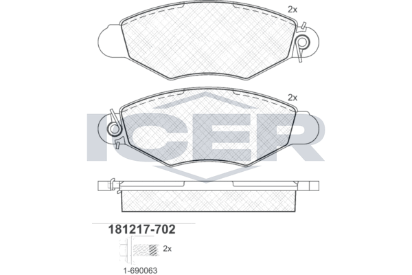 Brake Pad Set, disc brake - 181217-702 ICER