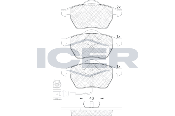Brake Pad Set, disc brake - 181396 ICER