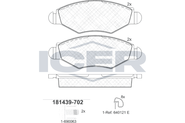 Brake Pad Set, disc brake - 181439-702 ICER