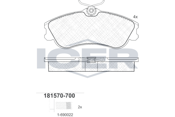 Brake Pad Set, disc brake - 181570-700 ICER