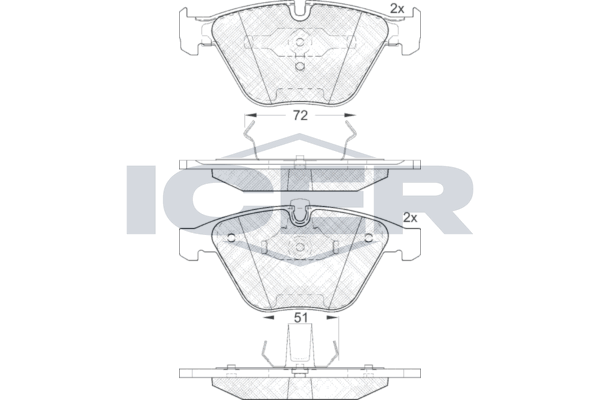 Brake Pad Set, disc brake - 181577 ICER