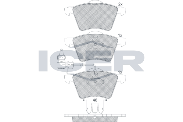 Brake Pad Set, disc brake - 181605 ICER