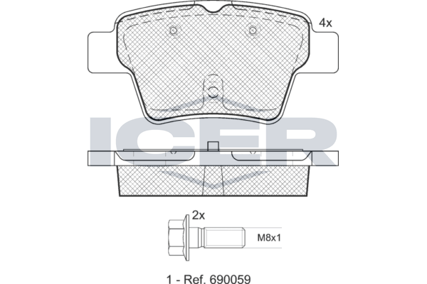Brake Pad Set, disc brake - 181729-701 ICER
