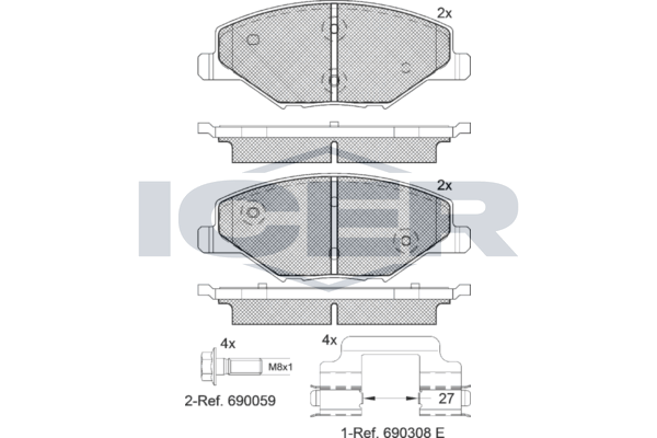 Brake Pad Set, disc brake - 182110 ICER
