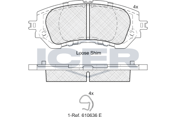 Brake Pad Set, disc brake - 182180 ICER