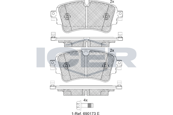 Brake Pad Set, disc brake - 182256 ICER