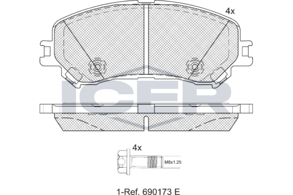 Kit pastiglie freno, Freno a disco - 182259 ICER
