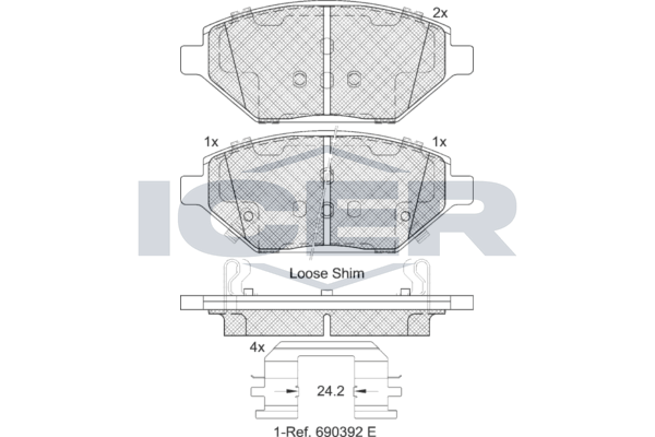 Brake Pad Set, disc brake - 182261 ICER