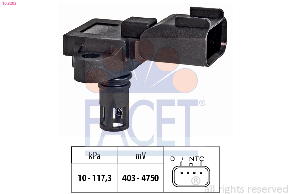 Air Pressure Sensor, height adaptation - 10.3203 FACET