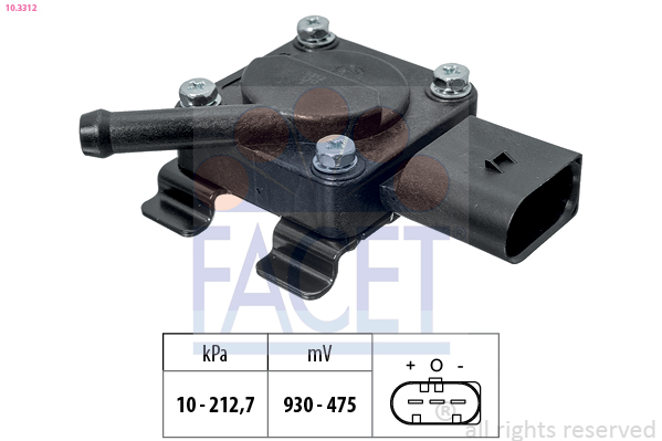 Sensore, Pressione gas scarico - 10.3312 FACET
