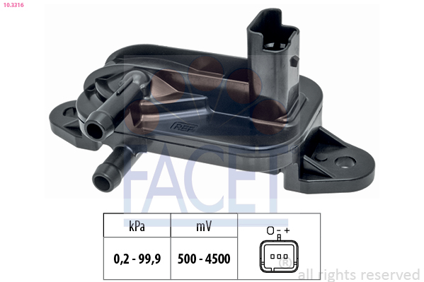 Sensor, exhaust pressure - 10.3316 FACET