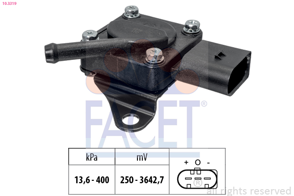 Sensor, exhaust pressure - 10.3319 FACET
