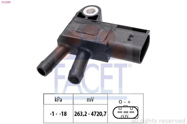 Sensor, exhaust pressure - 10.3380 FACET