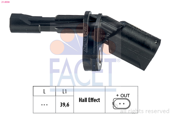 Sensor, wheel speed - 21.0008 FACET