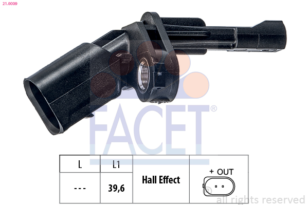 Sensor, wheel speed - 21.0009 FACET