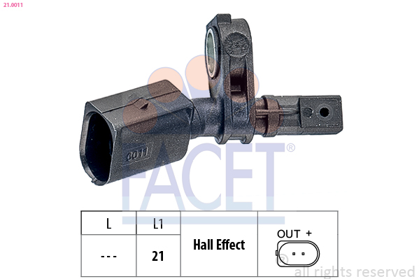 Sensor, wheel speed - 21.0011 FACET