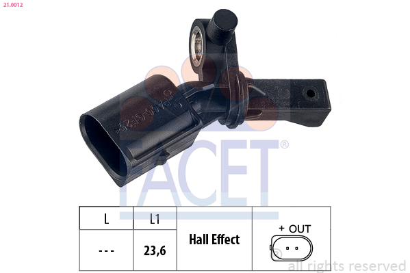 Sensor, wheel speed - 21.0012 FACET