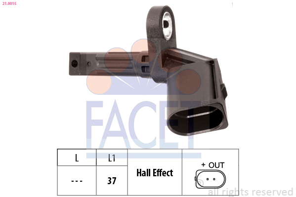 Sensor, wheel speed - 21.0015 FACET