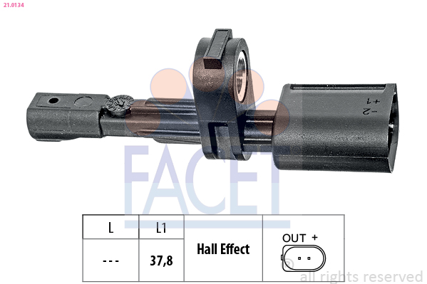 Sensor, wheel speed - 21.0134 FACET