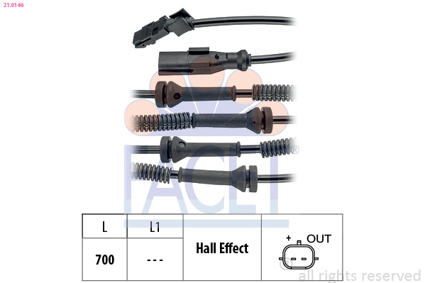 Sensor, wheel speed - 21.0146 FACET