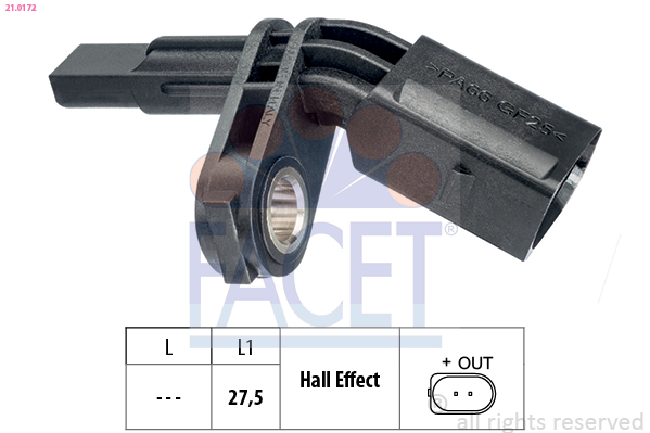 Sensor, wheel speed - 21.0172 FACET