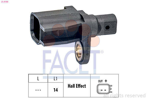 Sensor, wheel speed - 21.0186 FACET