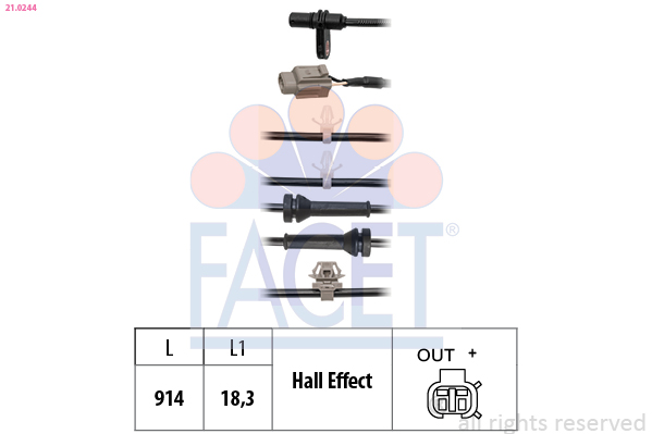 Sensore, N° giri ruota - 21.0244 FACET