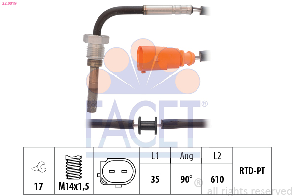 Sensor, exhaust gas temperature - 22.0019 FACET