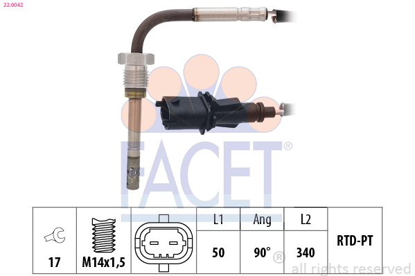 Sensor, exhaust gas temperature - 22.0042 FACET