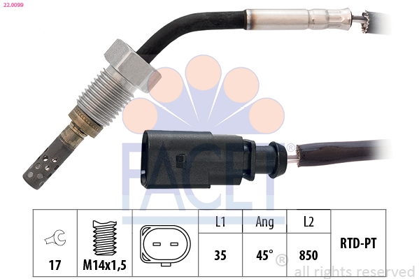 Sensor, exhaust gas temperature - 22.0099 FACET