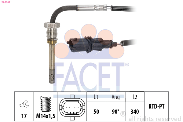 Sensor, exhaust gas temperature - 22.0167 FACET