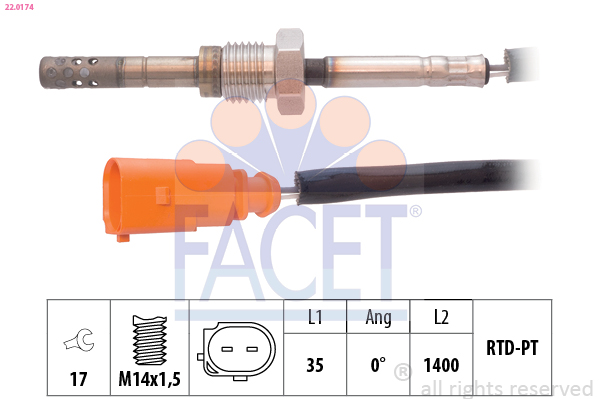 Sensor, exhaust gas temperature - 22.0174 FACET