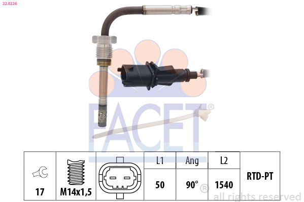 Sensor, exhaust gas temperature - 22.0226 FACET