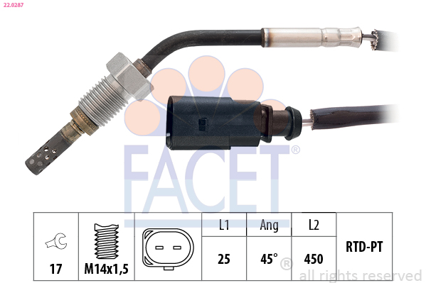 Sensor, exhaust gas temperature - 22.0287 FACET