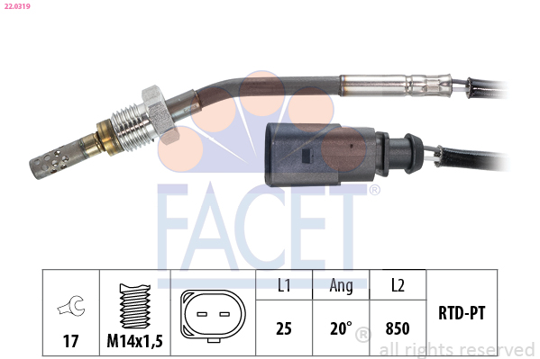 Sensor, exhaust gas temperature - 22.0319 FACET