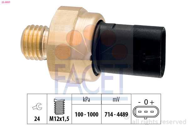 Sensore, Pressione olio - 25.0001 FACET